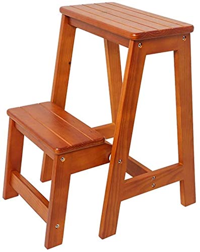 Escabeau d'intérieur en bois durable, petit tabouret robuste et compact