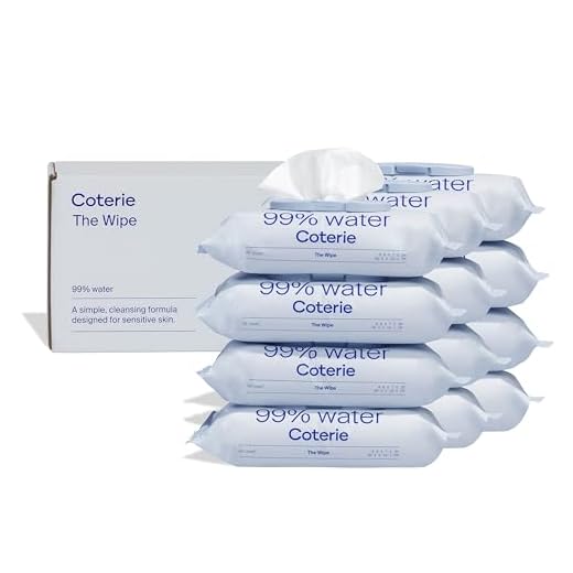Coterie Baby Wipes for Sensitive Skin, Plant-Based and Plastic-Free Fibers, 99% Water, Hypoallergenic, pH Balanced, Unscented, Clean and Gentle Baby Essentials, 12 Pack, 672 Count