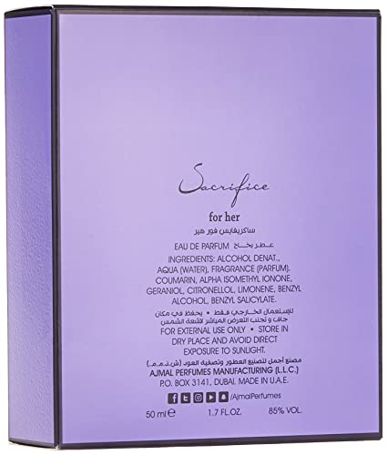 Image of Ajmal Sacrifice Her Women Eau De Parfum Perfume |Premium, Long Lasting Floral & Woody Fragrance for Women,50ML (Pack of 2)