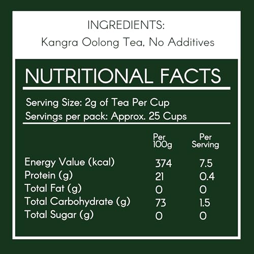 Image of Handmade Oolong Tea 50g - Soothing & Aromatic, Pure Kangra Tea Himachal, Single Region, High Grown, Antioxidant Rich, Best for Relaxation & Heart Health, 30+ Cups | SVAMINGO