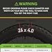 PAKCHEF 26 x 4.0 Fat Bike Tube Schrader Valve Heavy Duty Butyl Rubber Inner Tube for Road/MTB/E Bike with 2 Tyre Levers - (Pack of 2)