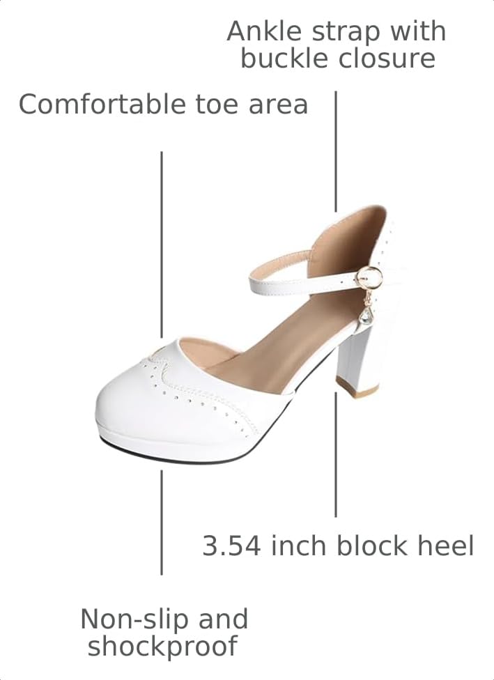 Image of MEOTINA Cute Bow Heels Mary Janes Shoes Women Dress Platform Strappy High Heels Kawaii Shoes