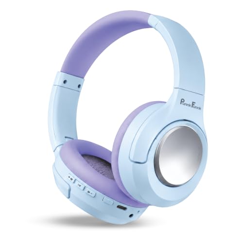 Image of PunnkFunnk BeatXtra Pro Wireless Bluetooth Headphones V5.3, Over-Ear Stereo Headset with 40mm Drivers, Noise Cancelling, Soft Cushioned Ear Cups, 10m Wireless Range, Teen & Adults (Blue)