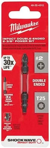 MILWAUKEE ELEC Tool 48-32-4312 PH2/T25 Bit Impact Power