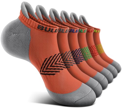 Image of BULLIANT Socks For Women 6Pairs-Womens Athletic Ankle Socks No Show Cushioned for Walking Running-Compression Arch Support
