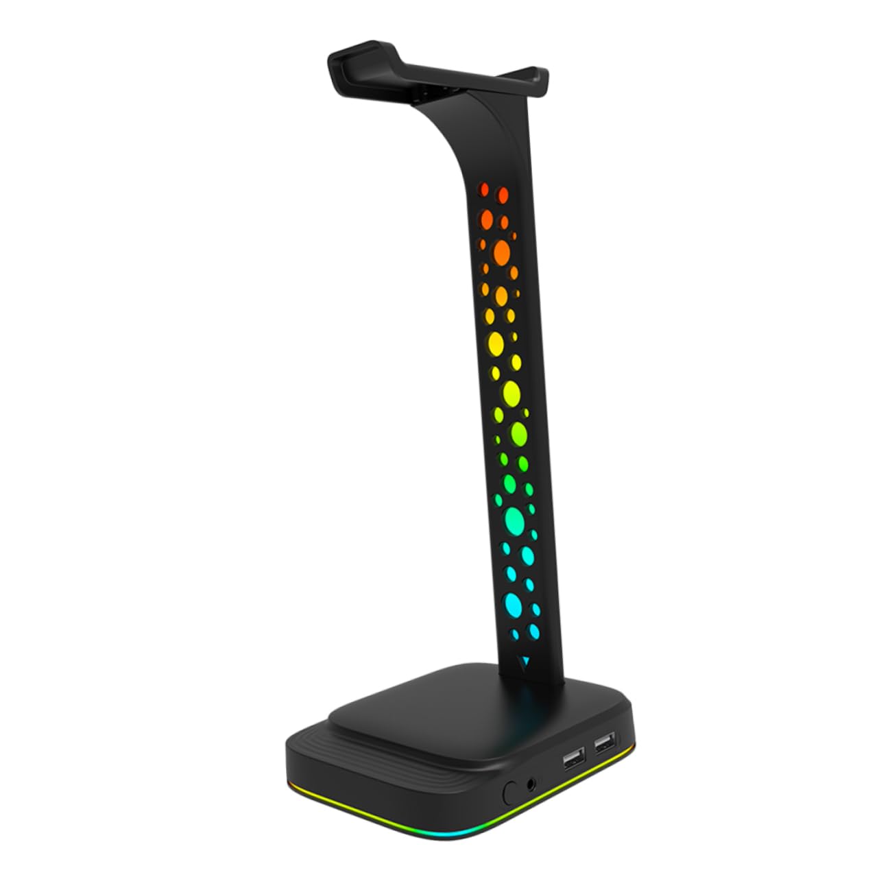 Gadpiparty Supporto Cuffie Rgb in Abs Nero per Gaming PC e Desktop | Trasmissione Dati, Uso Prolungato, Stile da Scrivania, Accessorio per Setup e Postazione
