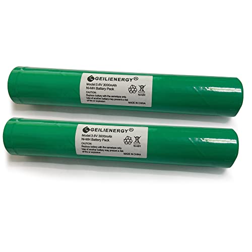 GEILIENERGY 3.6V 3000mAh 75375 Battery Compatible with Stinger 75375 75175 75176 LED HP XT DS PolyStinger Pelican M9 FL126 Flashlight Batteries (2PACK)