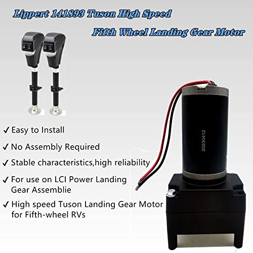Image of High Speed Fifth Wheel Landing Gear Motor for Lippert Tuson 141893,6000 Pounds Lift Capacity 5th Wheel RV Landing Gear Motor Replace 141893,LC141893