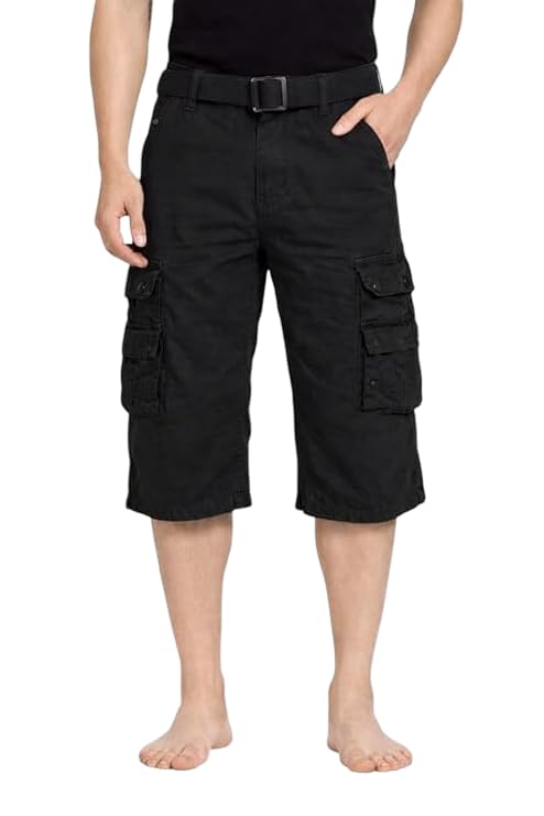 Image of Krystle Men's Cotton Cargo Capri Shorts Below Knee | Multi-Pocket Casual Summer Wear (Multicolor,Multisize) (Comfortable)