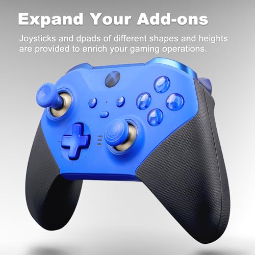 Image of Complete Component Pack for Xbox Elite Controller Series 2 - Accessories Includes 1 Controller Carrying Case, 1 Charging Dock, 4 Thumbsticks, 4 Paddles, 1 Adjustment Tool and 1 Charging Cable(BLUE)