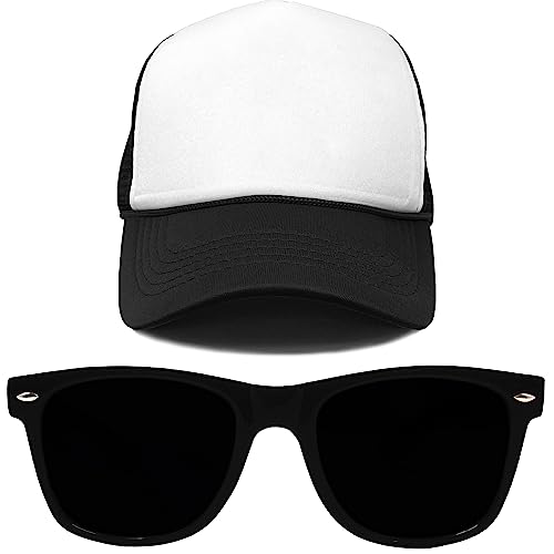 Image of Funky Junque Foam Trucker Hat, Trucker Hats for Women & Men - Blank Adjustable Snapback Mesh Back Baseball Cap