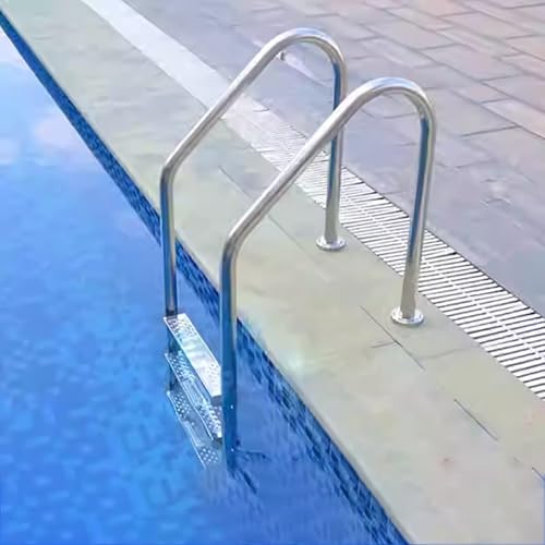 Escalera para piscina con doble barandal y peldaños antideslizantes miniatura 3