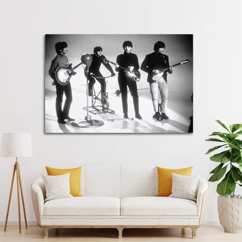 Poster décoratif sur toile The Beatles Star noir et blanc – 50 x 75 cm - Les Beatles, Paul McCartney, John Lennon, RIngo Starr, George Harrison Poster décoratif sur toile The Beatles Star noir et blanc - 50 x 75 cm – Image 4