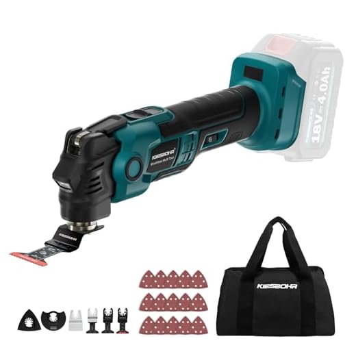 KIESBOHR Multifunktionswerkzeug Kompatibel mit Makita 18V Akkus, CSM001 Bürstenloser Oszillationswerkzeug für Heimwerker DIY mit Dämpfungssystem, 3.6° Oszillationswinkel, 6000-20000 U/min(ohne Akku)