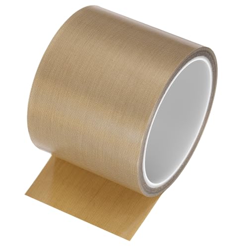 Image of MECCANIXITY 1 Pcs High Temperature Tape 75mm PTFE Coated Fabric Tape Heat Resistant Tape for Vacuum Sealers Adhesive Tape 10m /33ft Brown 0.18mm Thickness