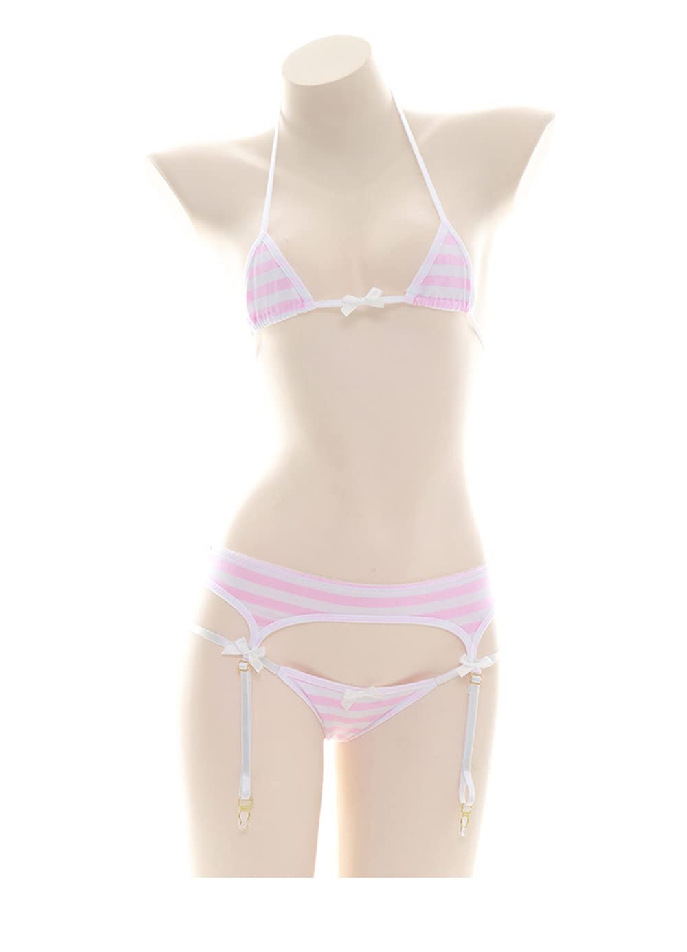 SINGUYUN Womens Sexy Micro bikini Suit Anime Bikini Cosplay Lingerie Kawaii Bra and Panty Set Cute: One Size 204pink