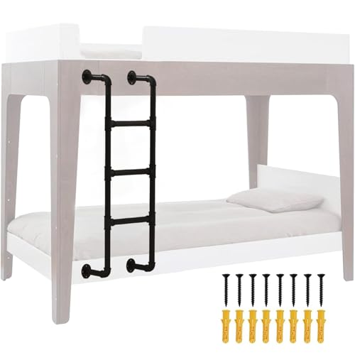 Escalera de litera, escalera de metal de hierro forjado con kit de montaje para mayor seguridad, diseño resistente y duradero