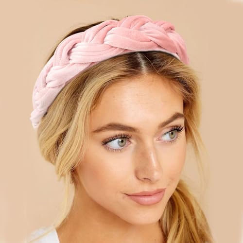 Image of DRESHOW Velvet Braided Headband Women Hair Hoop Elastic Hair Bands Fashion Headbands for Women