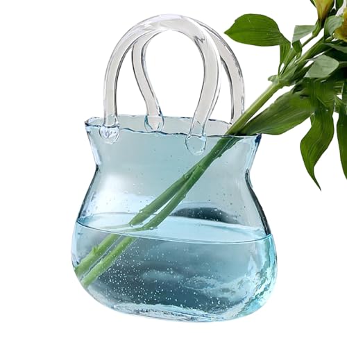 Jarrón De Cristal con Burbuja | Jarrón con Forma De Bolso para Flores | Jarrón para Bolso De Transparente | Jarrón para Bolso De para Flores Único Y Multifuncional
