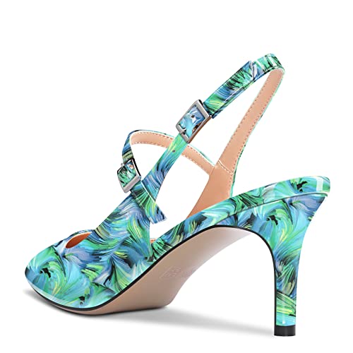 Aachcol Women Pumps Pointed Toe Ankle Strap Slingback Stiletto Kitten Low Heel Dress Shoes Patent Office Wedding Shopping 2.5 Inch3