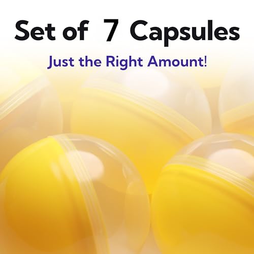 Image of Capsule Vending Machine Translucent-Yellow Round Capsules Empty 7 pcs 3.9 inch - Gumball Machine Capsules Easter Basket Stuffers Birthday Gifts - Pinata Stuffers Craft Supplies Claw Machine Refills