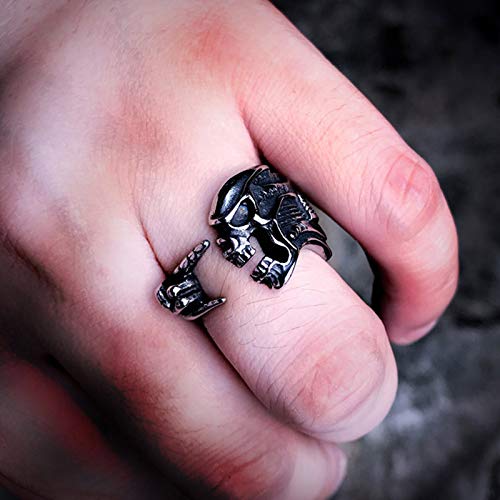 Image of Death Skull Ring for Men Stainless Steel Jewelry Biker Rings Scary Death Ring Skull for Gifts
