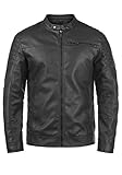 Indicode Junction Herren Lederjacke Bikerjacke Kunstleder, Größe:XL, Farbe:Dark Grey (910)
