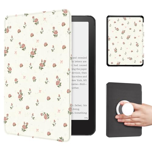 Image of CoBak Cute Case with Fold-Back Magnetic Cover for 7 inch Kindle Paperwhite 12th Gen 2024 and Colorsoft - for PopSockets Grip, Compatible with iPhone MagSafe and Anker Wireless Charging Pads, Auto Wake
