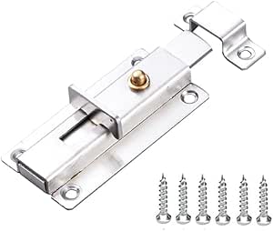 Acici Door Security Slide Latch Lock - 3 Inch Window Barrel Bolts, Pack Of 4