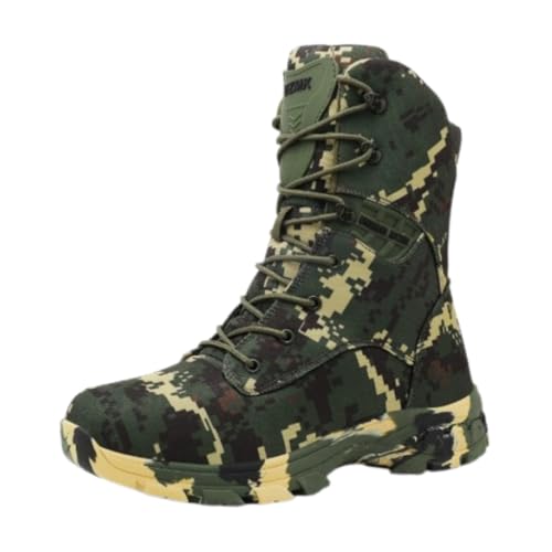 Bottes de randonnée imperméables homme avec camouflage militaire lacets