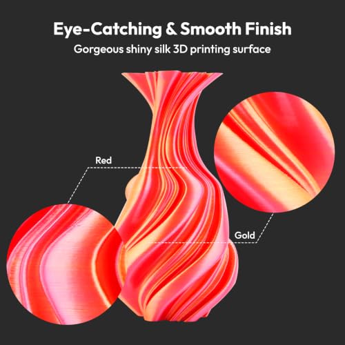 Image of AMOLEN 3D Printer Filament Silk Filament 1.75mm Dual Color Red-Gold 200g