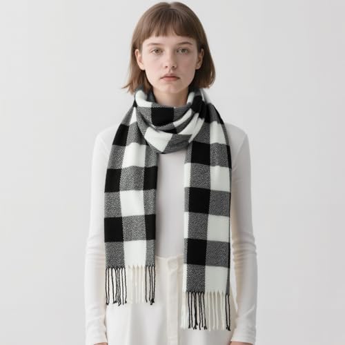 Image of Loritta Winter Scarf for Women, Long Plaid Shawl Wraps Scarves Gifts