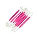 Fu Store 4 Sets (11pcs) Cake Decration Tool Set Sugarcraft Icing Cake Smoother Fondant Cutter Embosser Rolling Pin Modeling Tool Kit Set (Rose Red)
