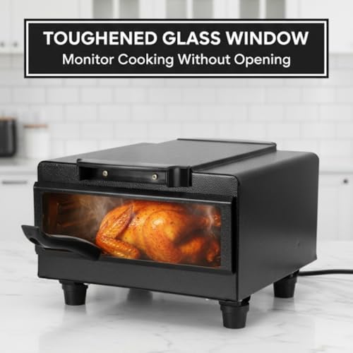 Image of Hot Grill 10-Inch Compact Electric Tandoor | 1500W Heating Element | Metal Body | Elegant and Lightweight Design | Home Grilling, Tandoori Cooking, Roasting, Baking & Kebabs