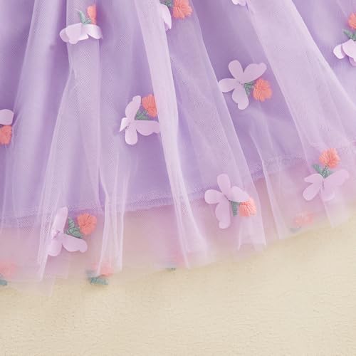 Toddler Girl Slip Dress Floral Embroidery Butterfly Sleeveless A-Line Dress Tulle Princess Dress Summer Clothes4