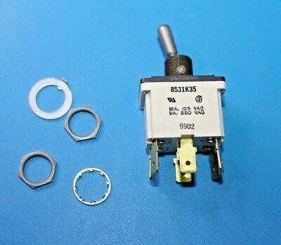 CUTLER HAMMER 8531K35 DPDT 18A On/None/Momentary Panel Mount Toggle Switch