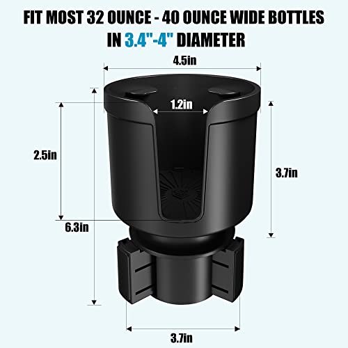 Seven Sparta Cup Holder Expander with Phone Holder & Cable Access, 3-in-1 Car Organizer, Side Storage Box for Phone/Cards, Compatible with Yeti, Owala, Hydro Flasks & Large Bottles Mugs in 3.5"-4.0" by SEVEN SPARTA - Image 5
