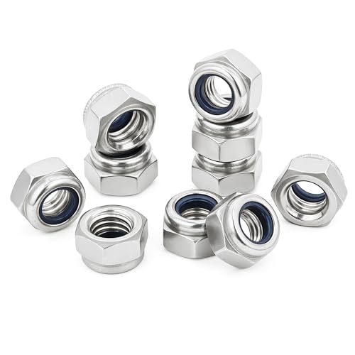 M5 Stainless Steel Lock Nuts,5mm Self Nylock Locking Nuts with Nylon Inserts (Pack of 30)