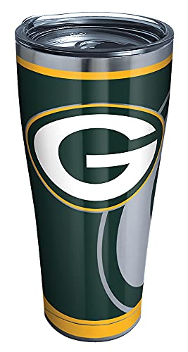 Tervis NFL Green Bay Packers Thermobecher für Getränke kalt und heiß, 300 ml - Edelstahl, Rush Cover