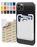 Premium Leather Phone Card Holder - Stick On Wallet for iPhone and Android Smartphones - Minimalist
