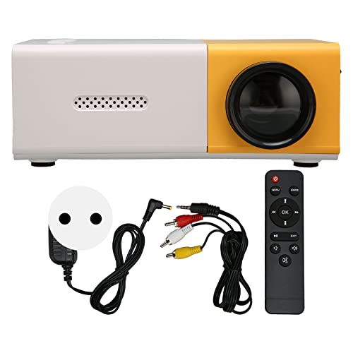  Mini Proiettore, 1080P HiFi 4: 3 Aspect Ratio Interfaccia Multimediale HD Proiettore Cinematografico Portatile per Smartphone, Tablet, Laptop (Spina UE)