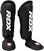 RDX Schienbeinschoner Kickboxen, Genehmigt SMMAF SATRA, Schienbeinschützer Thaiboxen Kampfsport Spannschützer, Maya Hide Leder, Schienbeinschutz Polster Muay Thai MMA Shin Guard Sparring, Herren Damen