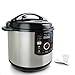 MegaChef 12 Quart Digital Pressure Cooker with 15 Preset Options and Glass Lid, Silver