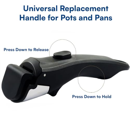 Image of House of Quirk Detachable Cookware Handle, Removable Pan & Pot Grip, Replacement for Compatible Nonstick Cookware, Easy Lock & Release Design (Black)