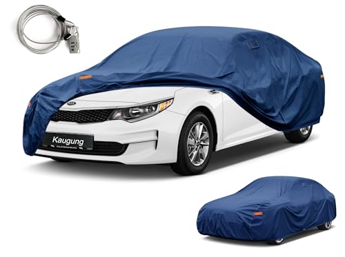 Image of Kaugung Custom Fit Car Cover for Kia K5 (2020-2026) & Kia Optima (2000-2020), Heavy Duty Waterproof All Weather Outdoor Protection, Breathable Full Exterior Cover with Vent, Rain Sun Snow UV Proof