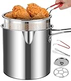Conjunto de Fritadeira de Aço Inoxidável Com Alça E Tampa, Fritadeira Com Cesto de Filtro