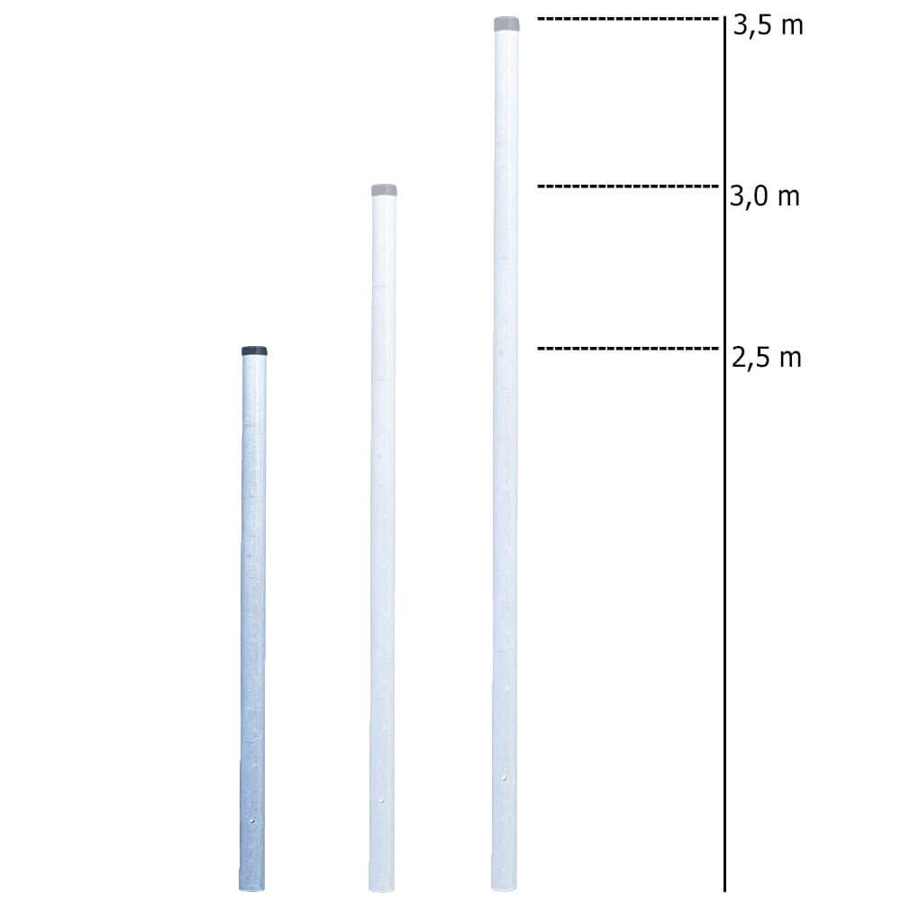 BIGPACK 5 x Rohrpfosten zum Einbetonieren, Ø 6 cm, Länge 2,5 m, aus Stahl, Art.-Nr. 610390 | Schilder Pfosten | Stahlrohrpfosten