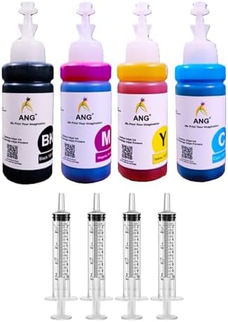 ANG Compatible Refill Ink for Cannon Pixma Printer 400ml Suitable for E500, E510, E400, E410, E560, E470, E480, E417, E600, E610, E477 MG Series, MP Series, IP Series etc. with 4 Syringes