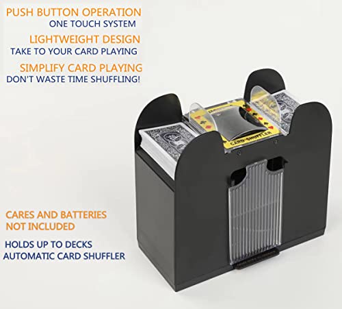 Infijyon 1-6 Card Shuffler, New Upgraded Usb/Battery Powered Casino Poker Auto Shuffler For House Party Card Games, Poker, Blackjack, Uno, Texas Hold'em #TOP5