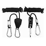 HOMEANING 2 PCS 1/8 inch Heavy Duty Adjustable Grow Light Rope Hanger, 150 lbs Light Rope Hangers for Grow Plant Fan Filter Light Room Equipment